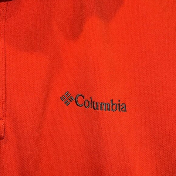 Columbia men’s medium polo shirt color block red grey short sleeve - Picture 6 of 7